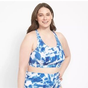 Lane Bryant Swim by Cacique Blue Tie Dye Bikini Top Size 30 New